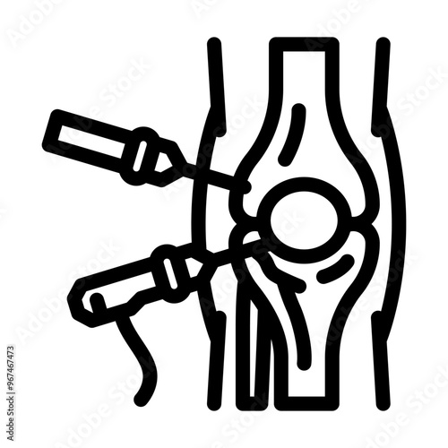 arthroscopy surgery line icon vector. arthroscopy surgery sign. isolated contour symbol black illustration