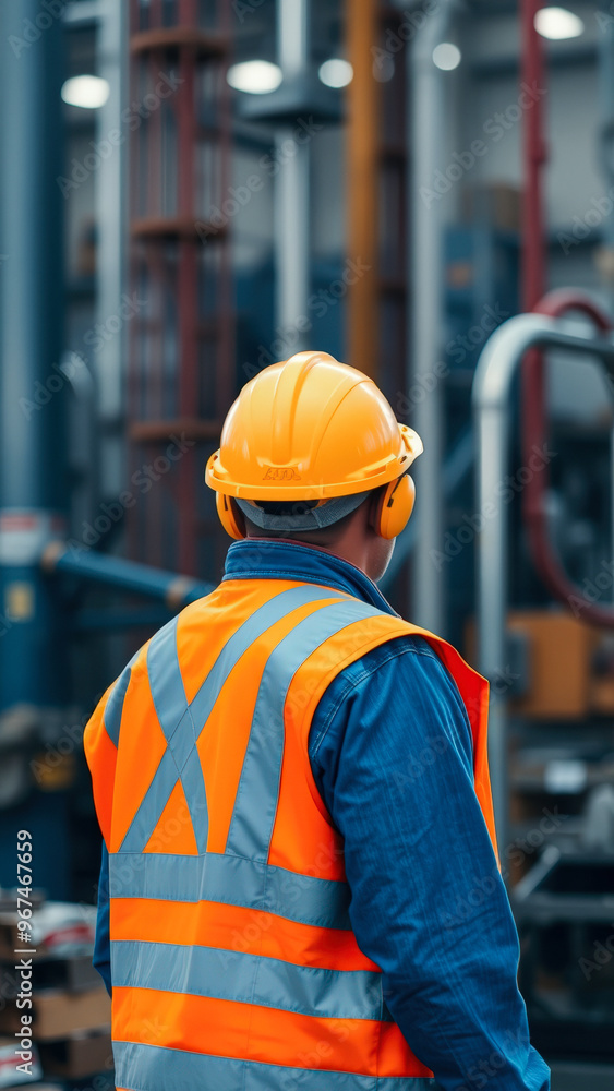 Safety First - Construction Worker in Hard Hat and Safety Vest Safety First - Construction Worker in Hard Hat and Safety Vest