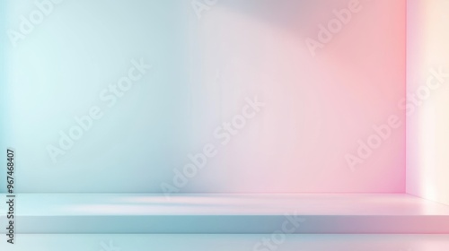 Pastel gradient backdrop, soft pink to pale blue, 3D illustration