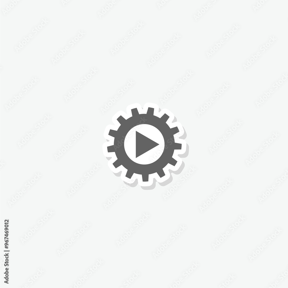 Video settings icon sticker isolated on gray background Video settings icon sticker isolated on gray background