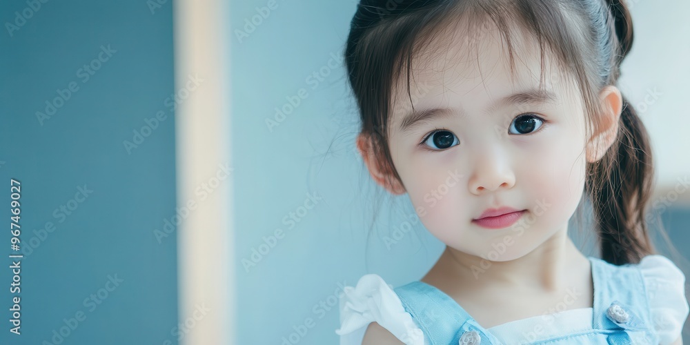 A charming portrait of a young girl with expressive eyes, showcasing innocence and curiosity in a bright, modern setting. A charming portrait of a young girl with expressive eyes, showcasing innocence and curiosity in a bright, modern setting.