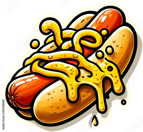 Cute illustration of hot dog