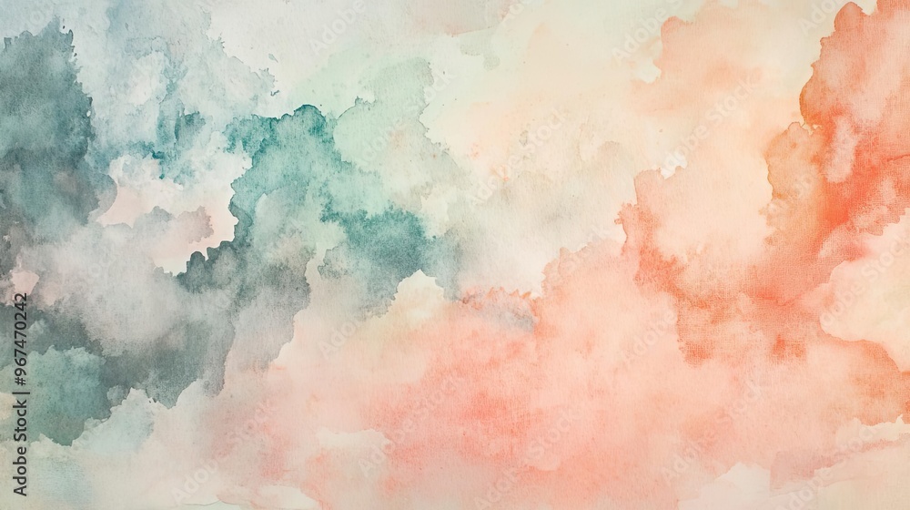 A serene watercolor background blending soft hues of blue, green, and peach, perfect for artistic and calming projects. A serene watercolor background blending soft hues of blue, green, and peach, perfect for artistic and calming projects.