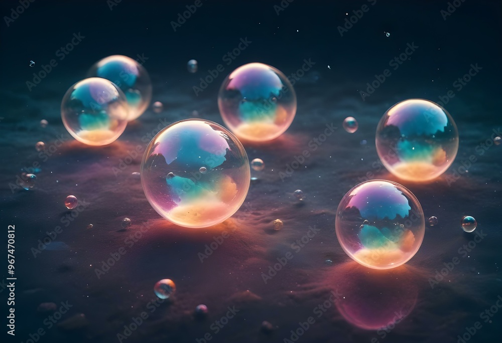 Bubbles floating on a black background with the words bubbles on the bottom Bubbles floating on a black background with the words bubbles on the bottom
