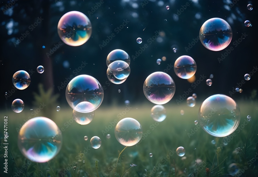 Bubbles floating on a black background with the words bubbles on the bottom Bubbles floating on a black background with the words bubbles on the bottom