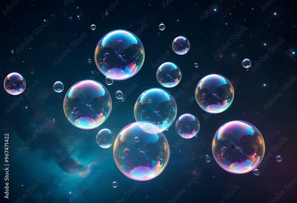 Bubbles floating on a black background with the words bubbles on the bottom Bubbles floating on a black background with the words bubbles on the bottom