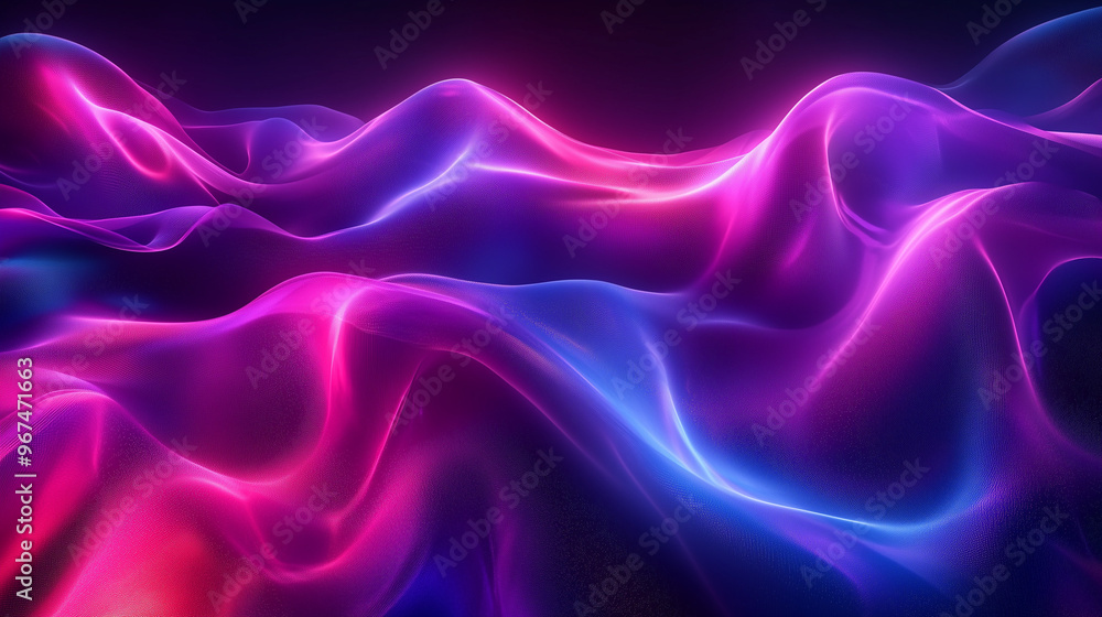 Obraz premium Vibrant Abstract Waves With Glowing Pink And Purple Light Flowing Textures