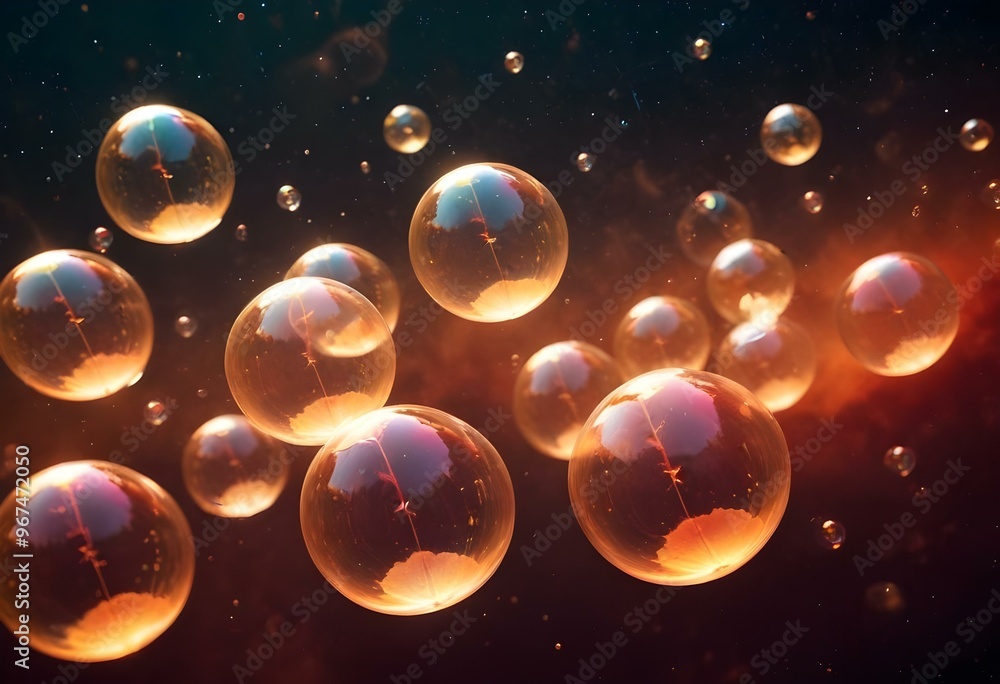 Bubbles floating on a black background with the words bubbles on the bottom Bubbles floating on a black background with the words bubbles on the bottom