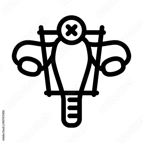 hysterectomy surgery line icon vector. hysterectomy surgery sign. isolated contour symbol black illustration