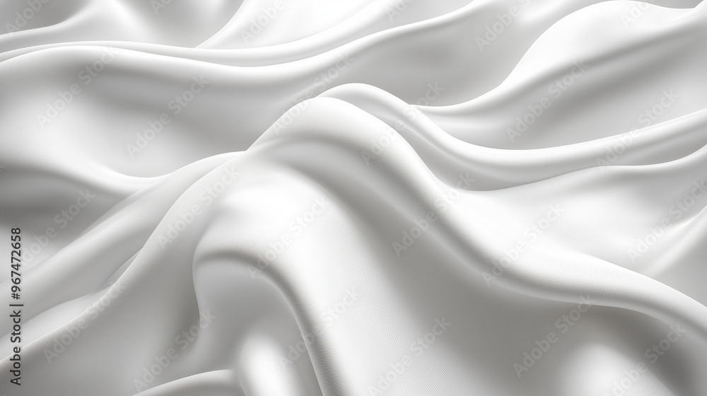 Soft White Fabric With Delicate Folds And Texture Soft White Fabric With Delicate Folds And Texture