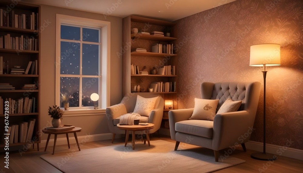 Photo interior modern design room 3d illustration; Photo interior modern design room 3d illustration;