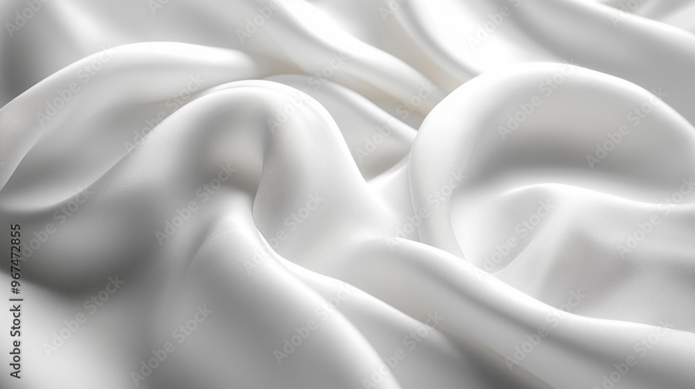 Fototapeta premium Elegant Flowing White Fabric With Soft Textures