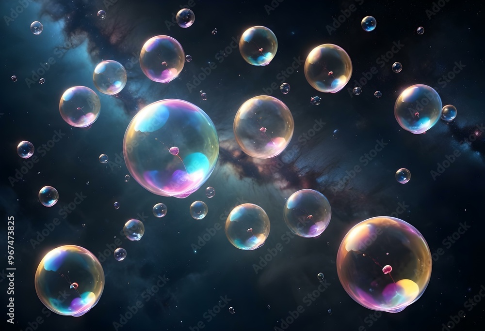 Bubbles floating on a black background with the words bubbles on the bottom Bubbles floating on a black background with the words bubbles on the bottom