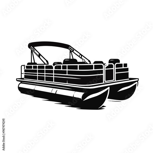 Pontoon Boat Silhouette