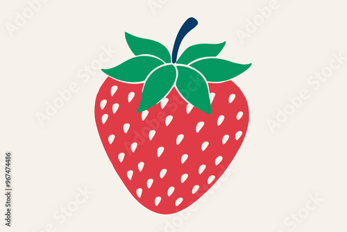 strawberry fruit vector illustration on a white background 