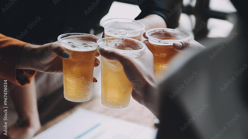Group of businessperson toasting in the office. Business party. Group of businessperson toasting in the office. Business party.