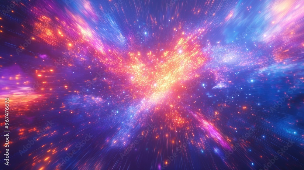 Explosion colorful rays. Shine dynamic scene. Magic moving fast lines. Hologram display. Bright blurred waves. Stylish space bright fantasy abstract background. Future tech. 3D illustration. Explosion colorful rays. Shine dynamic scene. Magic moving fast lines. Hologram display. Bright blurred waves. Stylish space bright fantasy abstract background. Future tech. 3D illustration.