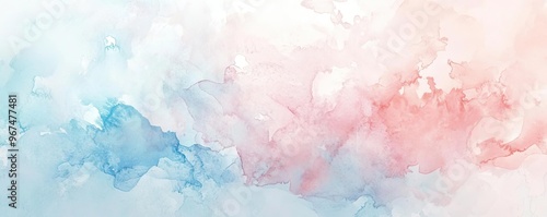 A beautiful watercolor background featuring soft blue and pink hues, perfect for artistic projects, presentations, or digital designs.