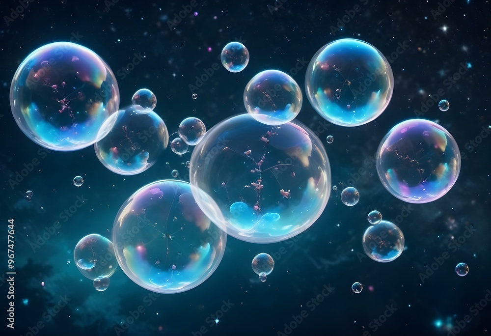 Bubbles floating on a black background with the words bubbles on the bottom Bubbles floating on a black background with the words bubbles on the bottom