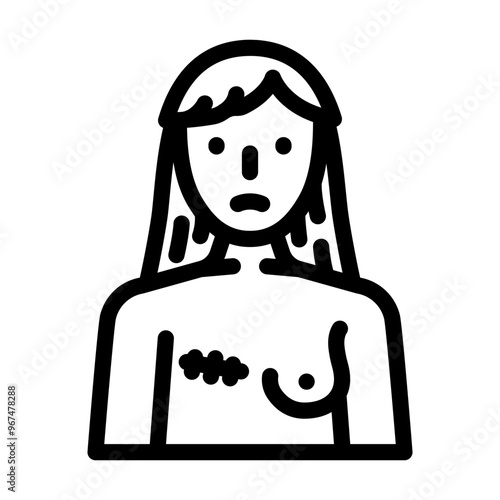 mastectomy surgery line icon vector. mastectomy surgery sign. isolated contour symbol black illustration