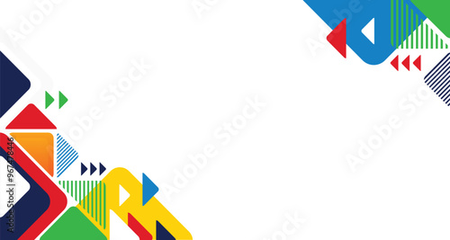 Abstract geometric colorful background with wave and basic shape. Background for international sport tournament in Paris France football basketball voleyball softball. Funny and professional backdrop.