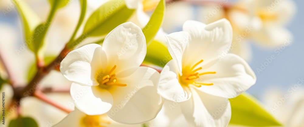 Obraz premium Delicate White Flowers with Yellow Centers