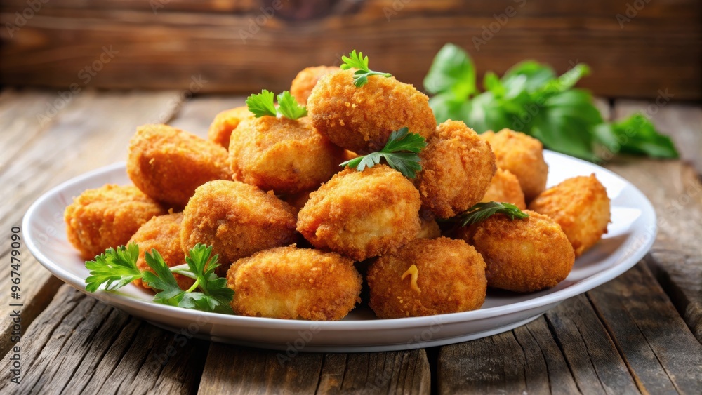 Chicken croquettes served on a plate with a background, chicken, croquettes, food, appetizer, snack, crispy, fried Chicken croquettes served on a plate with a background, chicken, croquettes, food, appetizer, snack, crispy, fried