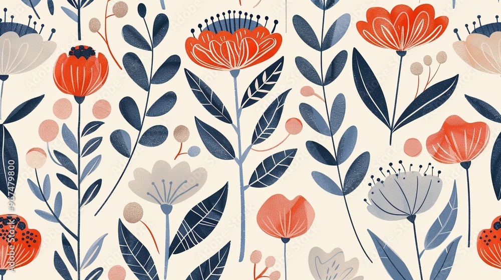 Scandinavian motifs seamless pattern wallpaper, Scandinavian motifs seamless pattern wallpaper,
