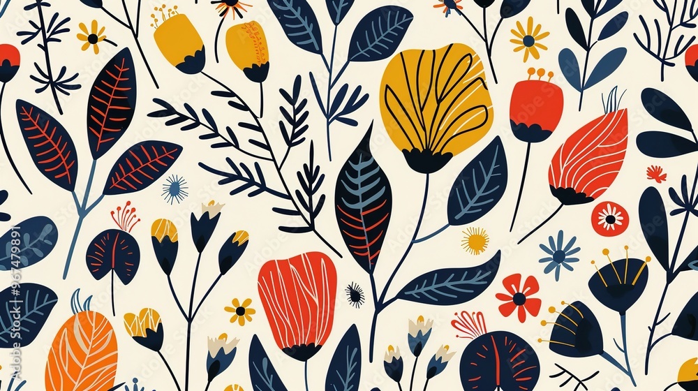 Scandinavian motifs seamless pattern wallpaper, Scandinavian motifs seamless pattern wallpaper,