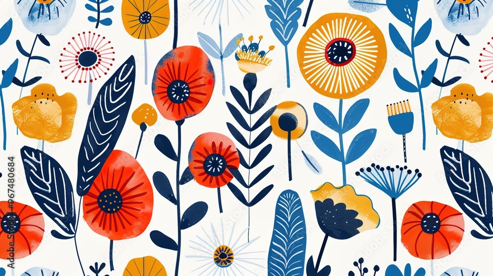 Scandinavian motifs seamless pattern wallpaper, Scandinavian motifs seamless pattern wallpaper,