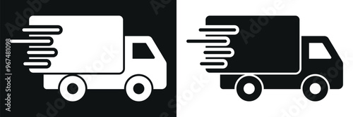 Express Shipping Truck Icon - Fast Delivery Service Symbol