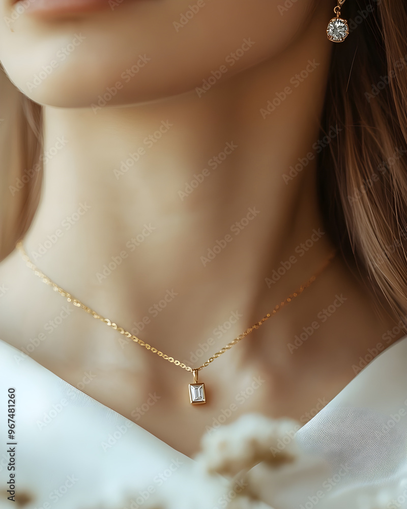 delicate gold necklace and ring on close display delicate gold necklace and ring on close display