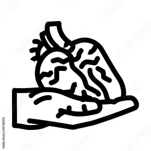 organ transplant surgery line icon vector. organ transplant surgery sign. isolated contour symbol black illustration