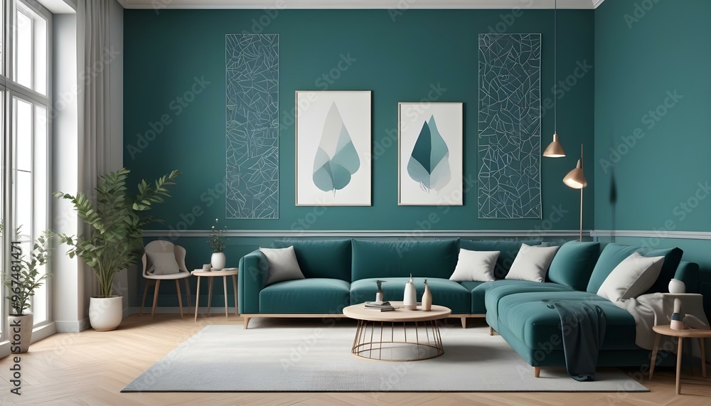 Photo interior modern design room 3d illustration; Photo interior modern design room 3d illustration;