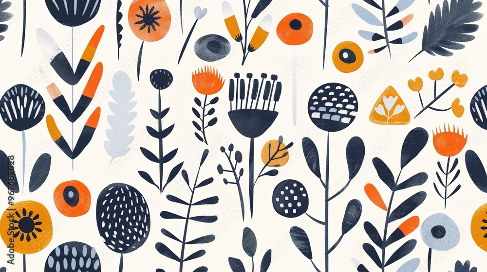 Flower natural pattern wallpaper