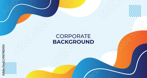 Corporate or business background with blue and yellow color. Suitable for event meeting or annual gathering badkrop. Logistic luxury home hotel game house developer technology business
