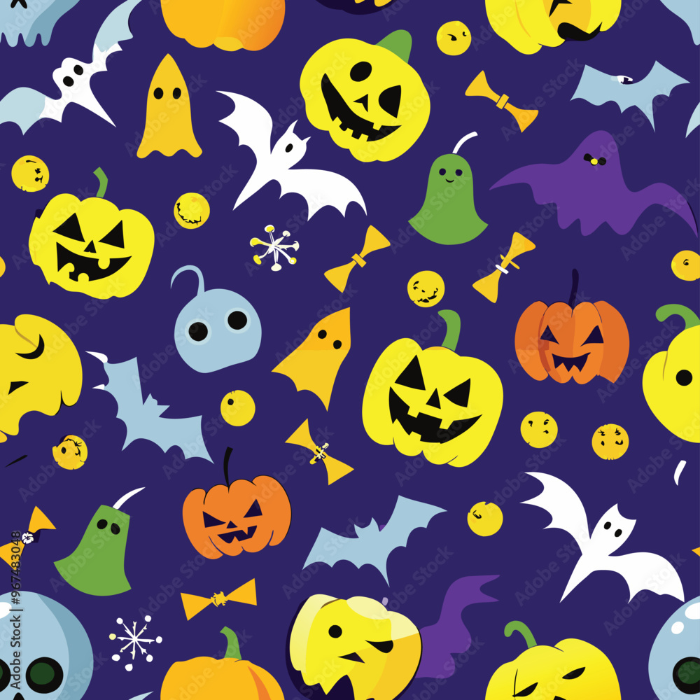 Halloween Seamless Pattern Vector Design Halloween Seamless Pattern Vector Design