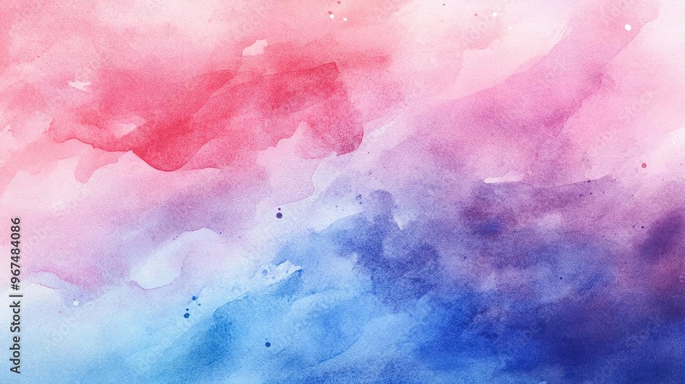 Obraz premium A soft and vibrant watercolor abstract background featuring shades of pink and blue. Perfect for creative projects and designs.