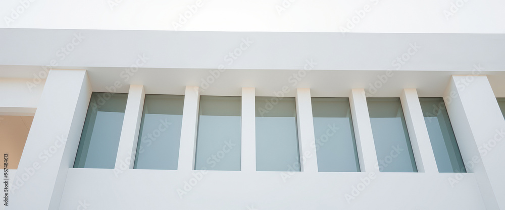 Abstract Minimalist Architecture with White Walls and Windows Abstract Minimalist Architecture with White Walls and Windows