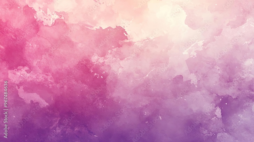 Fototapeta premium A vibrant abstract watercolor background featuring soft pink and purple hues, perfect for design and creative projects.