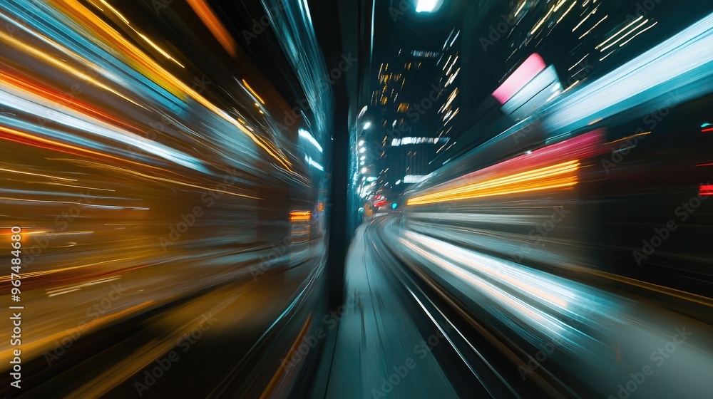 Motion speed lighting in the city Motion speed lighting in the city