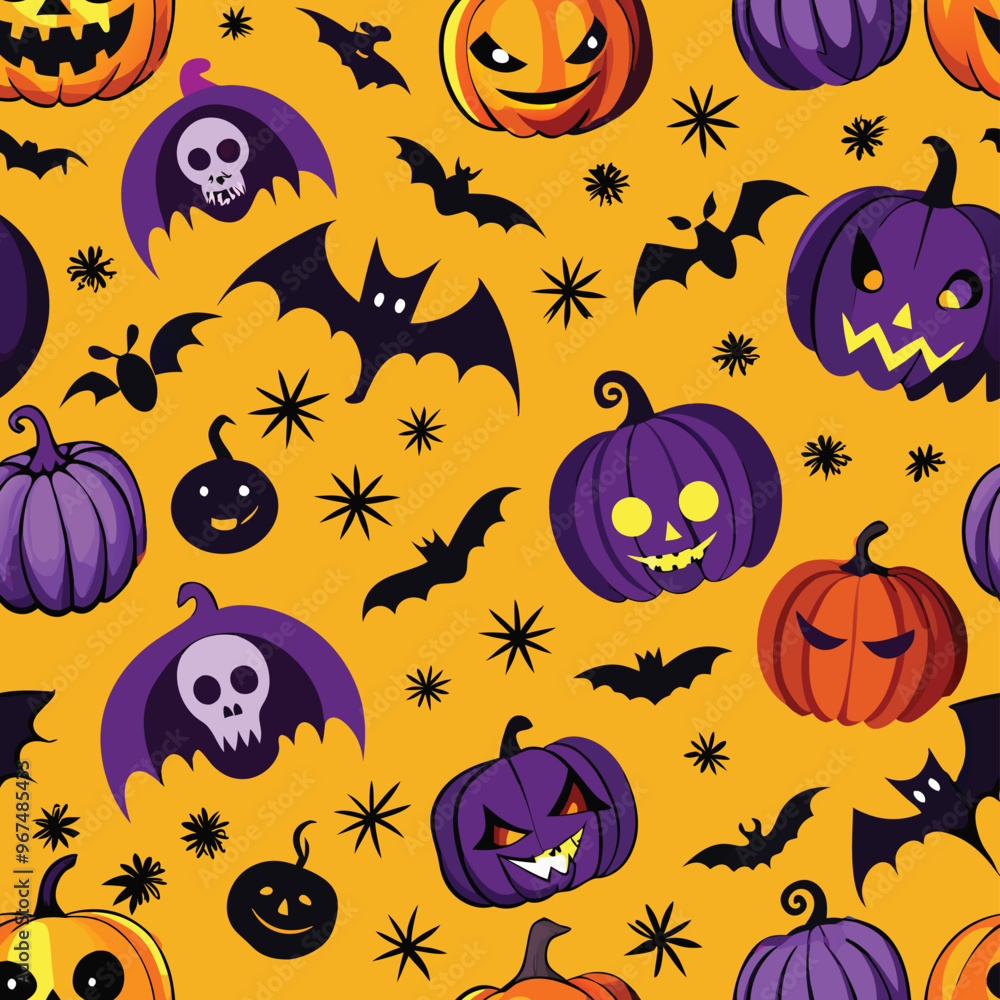 Halloween Seamless Pattern Vector Design Halloween Seamless Pattern Vector Design