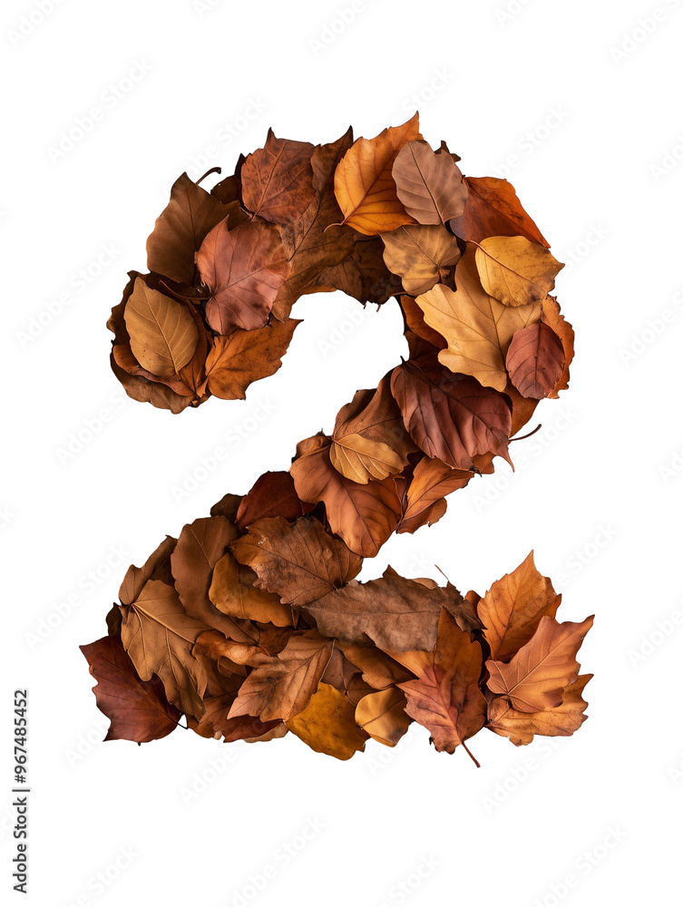 Fototapeta premium autumn leaves number two isolated on transparent background