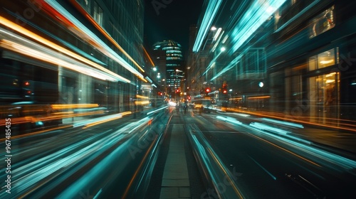 Motion speed lighting in the city