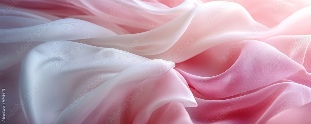 Soft pink and white silk fabric waves, abstract background. Elegance and luxury concept Soft pink and white silk fabric waves, abstract background. Elegance and luxury concept