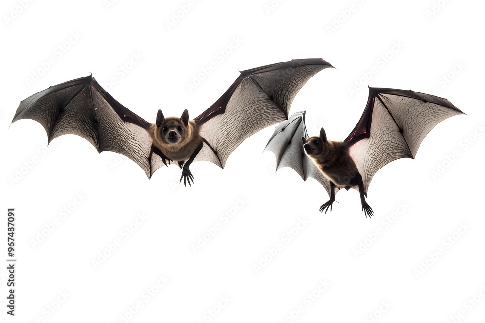 Fototapeta premium Quality Illustration for Halloween, Wildlife, and Nature Themes Featuring Detailed Bat Wings and Natural Textures
