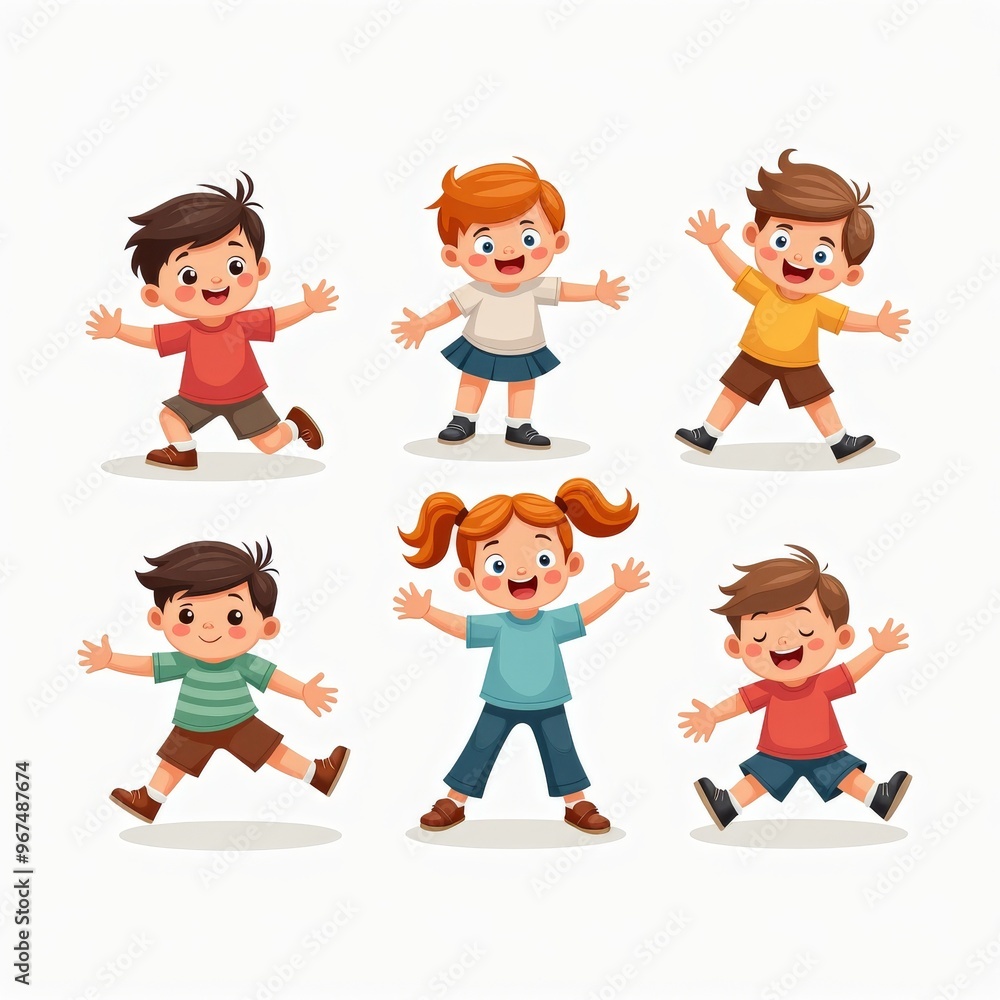 Colorful Illustration of Happy Children Playing and Dancing - Perfect for Kids' Events, Educational Content, and Child-Friendly Designs Colorful Illustration of Happy Children Playing and Dancing - Perfect for Kids' Events, Educational Content, and Child-Friendly Designs