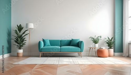 Photo interior modern design room 3d illustration;