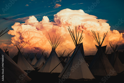 Tipi vor Wolken 
