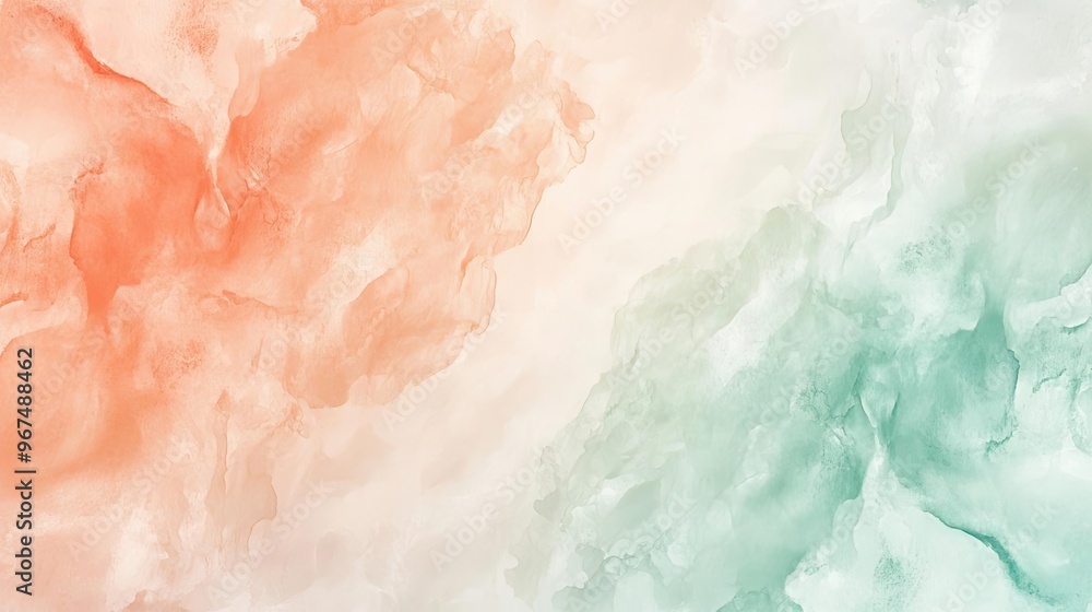 Fototapeta premium Elegant abstract background featuring soft blush and mint tones, ideal for creative projects and design work.